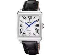 Festina F20681/1 Wristwatch Quartz Square 39mm 5ATM Unisex Silver Leather strap