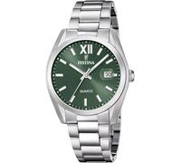 Festina F20707/5 Wristwatch Classic 38mm 5ATM Quartz Unisex Green Silver Link...
