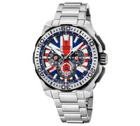 Festina Chrono Bike 2025 UK Limited Edition (45.5mm) Union Jack Dial/Steel Bracelet + Black Rubber Strap F20724/A