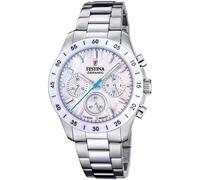 Festina Ladies Watch Chronograph Steel/Mother Of Pearl White Chrono F20693/1