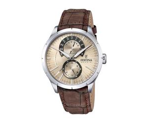 Festina Men's Cream Retro Leather Watch Bracelet
