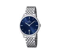 Festina Men's Quartz Watch with Blue Dial Analogue Display and Silver Stainless Steel Bracelet F16744/3