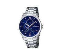 Festina Men's Quartz Watch with Blue Dial Analogue Display and Silver Stainless Steel Bracelet F16822/3
