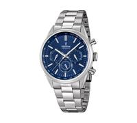 Festina Men's Quartz Watch with Blue Dial Chronograph Display and Silver Stainless Steel Bracelet F16820/2
