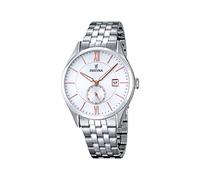 Festina Men's Quartz Watch with White Dial Analogue Display and Silver Stainless Steel Bracelet F16871/2