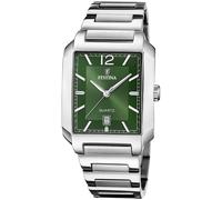 Festina Mens Wrist Band Watch Rectangular Steel/Green F20677/5