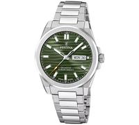 Festina Mens Wrist Band Watch Steel / Green With Sapphire Glass F20073/4