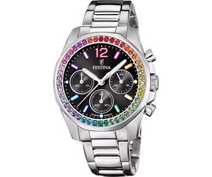 Festina Rainbow Chronograph Black Dial Quartz 100M Women's Ladies Watch F20606-3