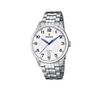 Festina F20425/1 Wristwatch Classic Mens 43mm Quartz White Silver 5 ATM Link ...
