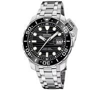 Festina Swiss Made Automatic COSC Diver (47.3mm) Black Dial / Stainless