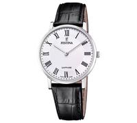 Festina Swiss Made Mens Steel Watch with Leather Strap F20012/2