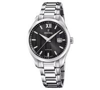 Festina Men's Watch F20026/4 Swiss Made Stainless Steel Case Grey Stainless Steel Strap Grey Black Classic, Black, Classic