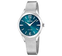 Festina Swiss Made Grace Quartz (32mm) Turquoise Sunray Dial/Stainless Steel Mesh Bracelet F20076/4