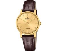 Festina Swiss Made Ladies Gold PVD-Plated Watch with Leather Strap F20017/2