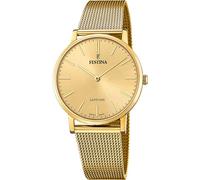 Festina Swiss Made Mens Gold PVD-Plated Watch with Mesh Bracelet F20022/2