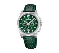 Festina Swiss Made Rivé Quartz Chronograph (42.5mm) Green Dial/Green Leather Strap F20060/3