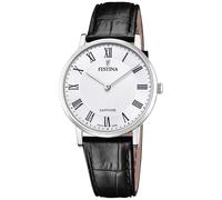 Festina Swiss Made Mens Steel Watch with Leather Strap F20012/2