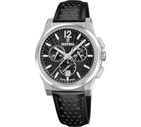 Festina Swiss Made Rivé Quartz Chronograph (42.5mm) Black Dial/Black Leather Strap F20060/4