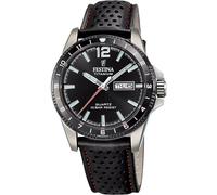 Festina Titanium Leather Strap Black Dial Quartz F20699-4 100M Men's Watch