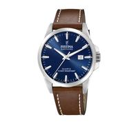 Festina Watch for Men F20025/3 Swiss Made Silver Stainless Steel case Brown Leather Strap, Brown, The generated Style for The Men's Watch Swiss Made F20025/3 is Elegant as it is derived from