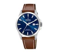 Festina Watch Silver Leather Men's
