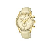 Festina Women's Quartz Watch with Gold Dial Chronograph Display and Gold Leather Strap F16605/4