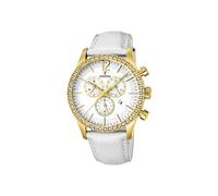 Festina Women's Quartz Watch with Mother Of Pearl Dial Chronograph Display and White Leather Strap F16605/1