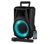 FestiSound FESTI08-8 Inch Active Speaker 20 cm 200 W on Battery - Ring Effect LED - USB SD Bluetooth TWS - Micro VHF