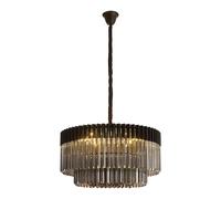 Festival 12 Light Chandelier - Matt Black with Smoked Sculpted Glass