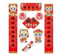 Festival 2025 Snake Year Spring Festival Caplet Set Paper Door Wall Decals Bright Colors for Holiday Decoration