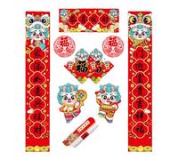 Festival 2025 Snake Year Spring Festival Caplet Set Paper Door Wall Decals Bright Colors for Holiday Decoration