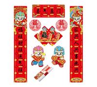 Festival 2025 Snake Year Spring Festival Caplet Set Paper Door Wall Decals Bright Colors for Holiday Decoration