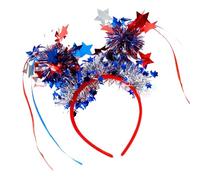 Festival 4th of July Headband Practical Hair Accessory with Colorful Balls and Streamers for Different Ages Sparkling Glitters Hair Ornament