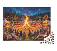 Festival Bonfire People 1000pcs Mini Puzzle For Family Challenging