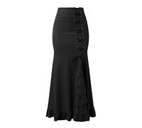 Festival Clothes for Women Halloen Y2k Skirt- High Waist Victorian Vampire Cosplay Renaissance Vintage Gothic Dark Style Plus Size Cute Retro Traditional Medieval Goth Skirts Carnival Dance