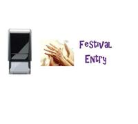 Festival Entry - Hand Stamp - self Inking 25mm Violet Ink - Suitable for Entry to Parties Festivals, Events etc Safe Water Based Ink That Easily Washes Off