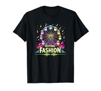 Festival Fashion Ferris Wheel Music Neon Party T-Shirt, Men, Black, 3XL