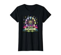 Festival Fashion Ferris Wheel Music Neon Party T-Shirt, Women, Black, 3XL