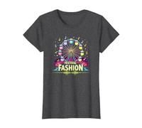 Festival Fashion Ferris Wheel Music Neon Party T-Shirt, Women, Dark Heather Grey, 3XL