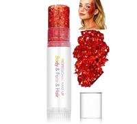Festival Glitter Stick for Face, Hair & Nails - Waterproof, Smudge-Proof Shimmer Powder, Quick-Drying Non-Sticky Highlighter, Multi-Purpose Glitter Gems Makeup for Party Festival (Red)