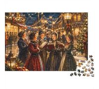 Festival Jigsaw Puzzle, 500Pcs Street Choir Christmas | 52x38cm Cardboard, Puzzle Fans, Gathering Gift, Mood Calming, Smooth Surface Finish
