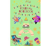 Festival Notebook: Festival Retro Vintage Styled Colorful Blank Lined Notebook