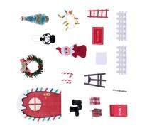 Festival Rainbow Door Dollhouses Set Interchangeable Holiday Decors Craft Project with Safe Materials for Indoor Display Christmas Dollhouses Set