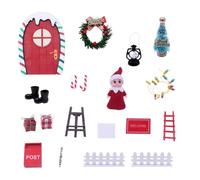 Festival Rainbow Door Dollhouses Set Interchangeable Holiday Decors Craft Project with Safe Materials for Indoor Display Wooden Christmas Scene Model