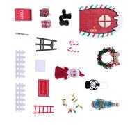 Festival Rainbow Door Dollhouses Set Interchangeable Holiday Decors Craft Project With Safe Materials For Indoor Display Christmas Scene Building Set