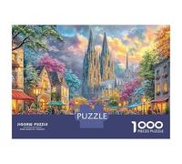 Festival Street Jigsaw Puzzles for Adults The Impossible Challenge 1000 Pieces Gothic Cathedral Difficult Hard Jigsaw Puzzles for Man And Woman with Letters on Back 70x50cm/1000pcs