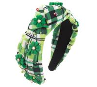 Festival Theme Headband For AllAge ArtificialPearl Drill Knotted Hairband Irish National Day Hair