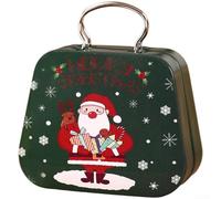 Festival Tin Candy Box for MINI, Handbag Metal Storage Case for Holiday Container Decorative Biscuit Tin Present Box Vintage Style(C)