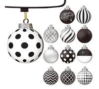 Festival Tree Decorations: 12 Wooden Plans Shatterproof 2D Decorative Balls, Fall Christmas Festival Accessories | Tempor Cute Decoration Set