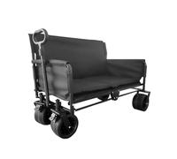 Festival Trolley Collapsible Folding Wagon Cart,CEIEVER Heavy Duty Utility Sofa Trolley with All-Terrain Extra Wide Wheels and Adjustable Handle,Load-bearing capacity: 180Kg,for Camping,Sports,Garden